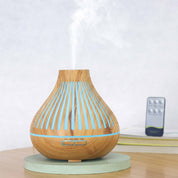 Essential Oil Aroma Diffuser and Remote - 500ml Flat Top Wood Mist Humidifier - Appliances > Aroma Diffusers &