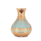 Essential Oil Aroma Diffuser and Remote - 500ml Vase Tulip Wood Mist Humidifier - Appliances > Aroma Diffusers &