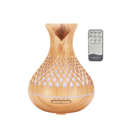 Essential Oil Aroma Diffuser and Remote - 500ml Vase Tulip Wood Mist Humidifier - Appliances > Aroma Diffusers &