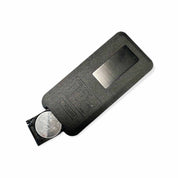 Black flip phone case with display window and coin slot for Grey 240ml Flame Aroma Diffuser