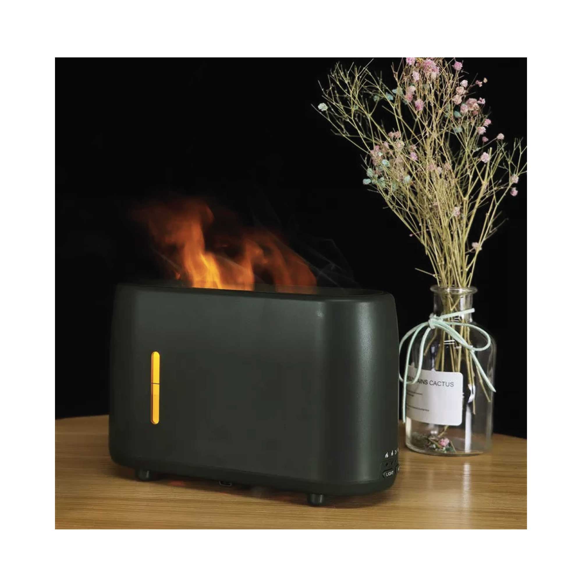 Toaster with flames and grey 240ml flame style mist oil aroma diffuser