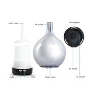 Glass Essential Oil Aroma Diffuser with labeled inner components for mist ultrasonic therapy