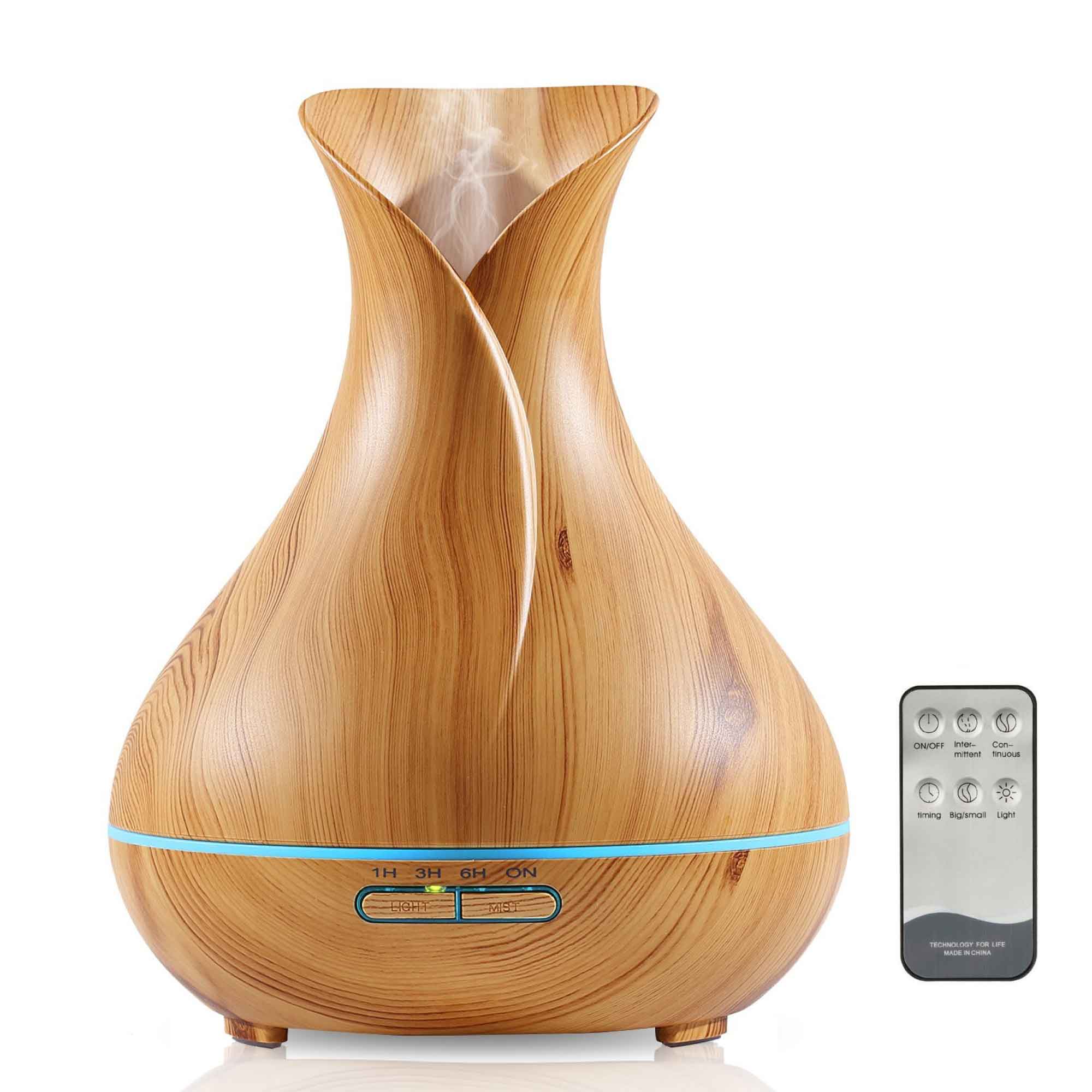 Essential Oil Aroma Diffuser Tulip Light Wood Colour Ultrasonic Mist Humidifier - Appliances > Aroma Diffusers &