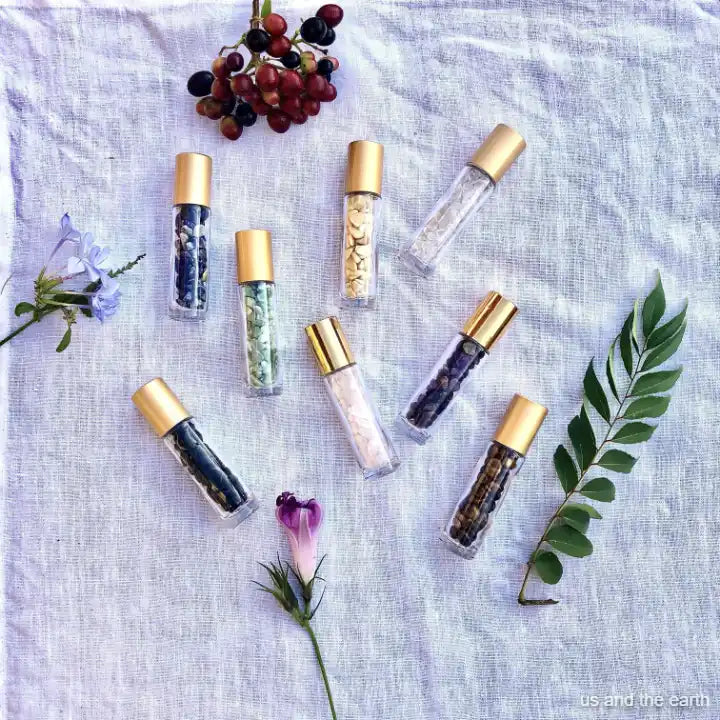 Essential Oil Crystal Gemstone Roller Bottle - Health & Beauty > Massage & Relaxation > Massage Oils