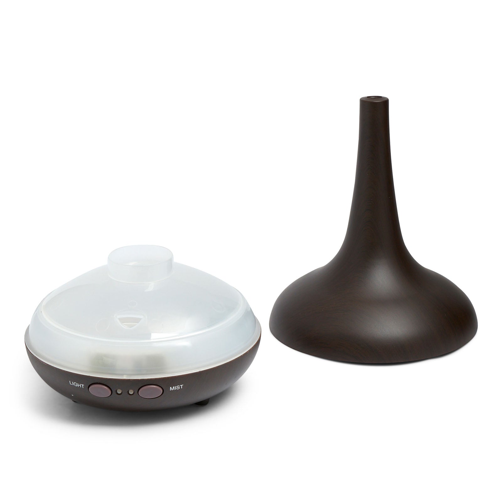 Essential Oil Diffuser Ultrasonic Humidifier Aromatherapy LED Light 200ML 3 Oils - Dark Wood Grain - Appliances > Aroma