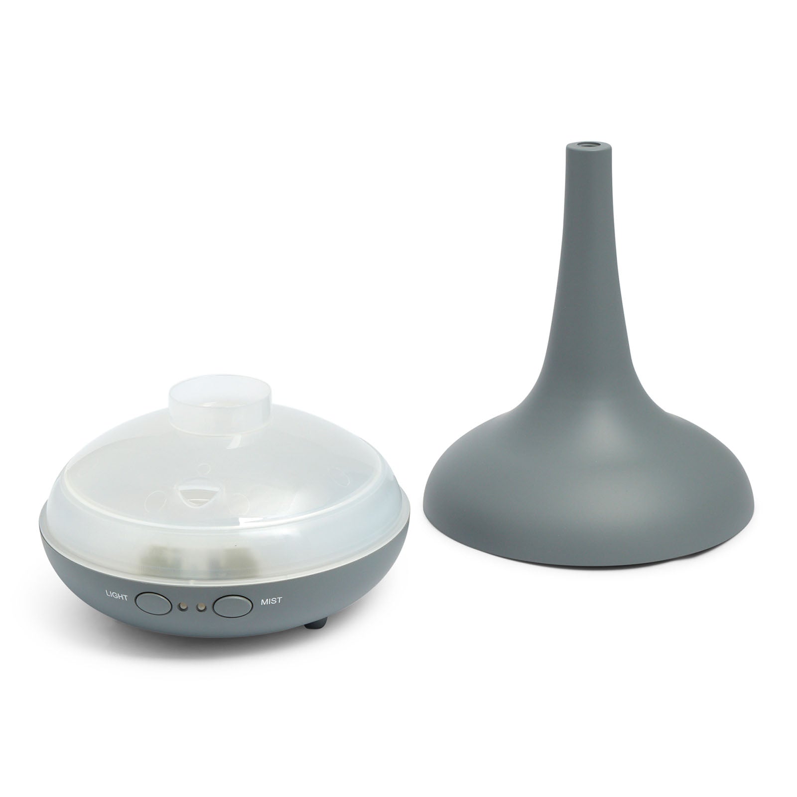 Essential Oil Diffuser Ultrasonic Humidifier Aromatherapy LED Light 200ML 3 Oils - Matte Grey - Appliances > Aroma