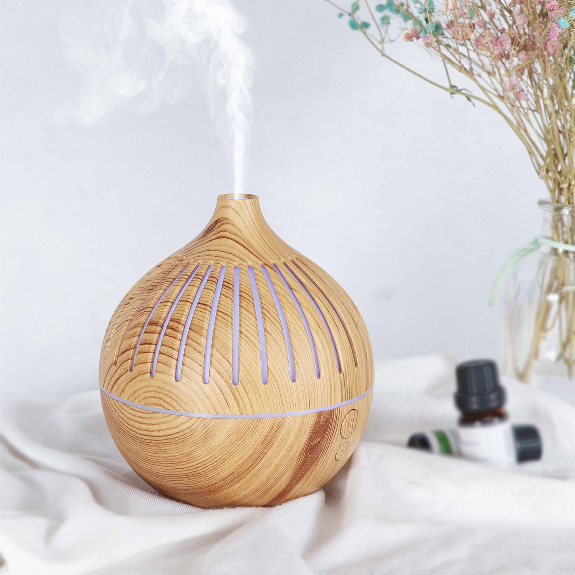 Essential Oil USB Aroma Diffuser - 180ml LED Light Wood Mist Humidifier - Appliances > Aroma Diffusers & Humidifiers >