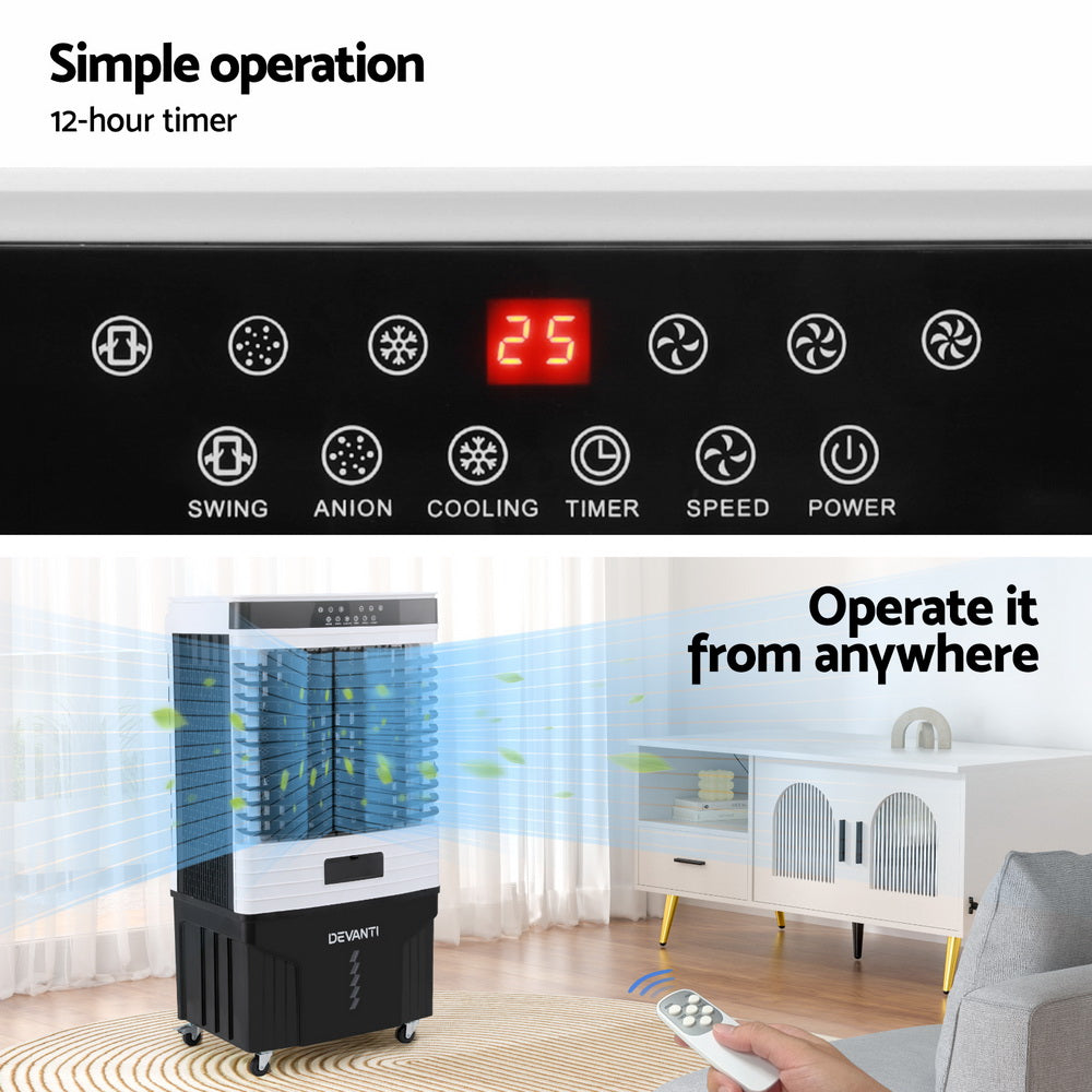 Devanti 60L Evaporative Air Cooler Conditioner - Appliances > Air Conditioners > Evaporative Coolers