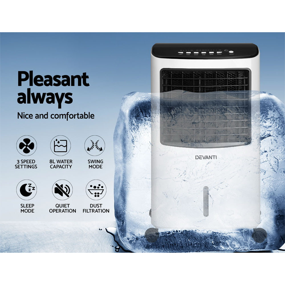 Devanti Evaporative Air Cooler Conditioner 8L - Appliances > Air Conditioners > Evaporative Coolers