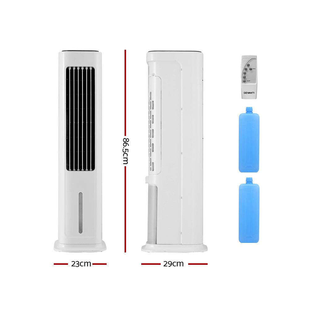 Devanti Tower Evaporative Air Cooler Conditioner Portable Cool Fan Humidifier 6L - Appliances > Air Conditioners >