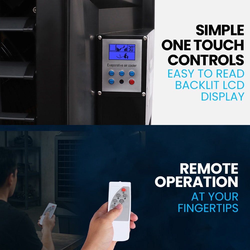 POLYCOOL 130L 750W Evaporative Air Cooler Commercial Industrial Grade Remote Control Purifier Fan - Appliances > Air