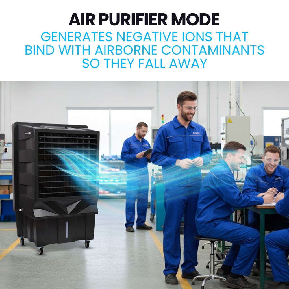POLYCOOL 130L 750W Evaporative Air Cooler Commercial Industrial Grade Remote Control Purifier Fan - Appliances > Air