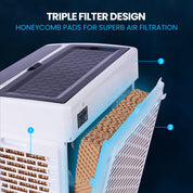 POLYCOOL 30L Evaporative Air Cooler Portable Industrial Fan Purifier Humidifier Remote Control - Appliances > Air