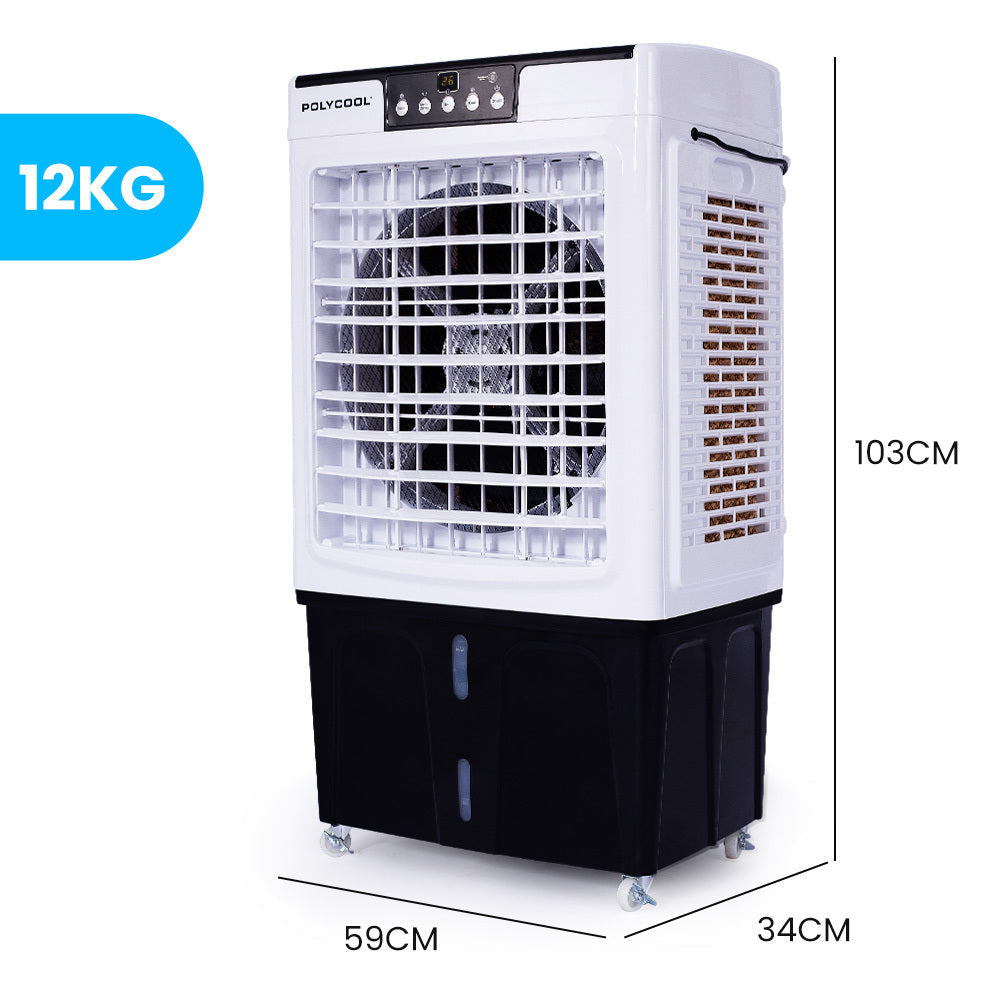 POLYCOOL 30L Evaporative Air Cooler Portable Industrial Fan Purifier Humidifier Remote Control - Appliances > Air