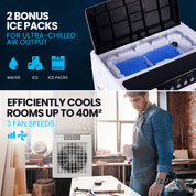 POLYCOOL 30L Evaporative Air Cooler Portable Industrial Fan Purifier Humidifier Remote Control - Appliances > Air