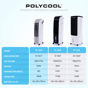 POLYCOOL 6L Portable Evaporative Air Cooler 24 Hour Timer 4 in 1 Cooling Fan - Appliances > Air Conditioners >
