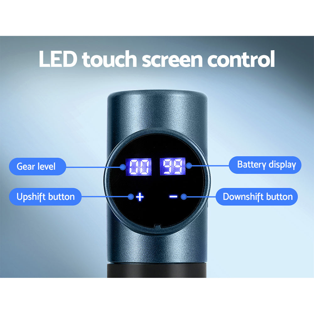 LED touch screen control panel of the Everfit Massage Gun with smart touch LED display