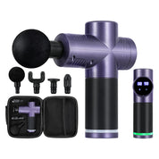 Everfit 30 Speed Massage Gun 4 Heads Vibration Muscle Massager Chargeable Purple - Health & Beauty > Massage &