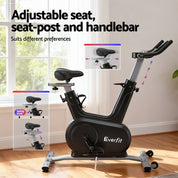 Everfit Exercise Bike Spin Bike Electromagnetic Smart Home Fitness 24-Level Resistance 120kg Bluetooth