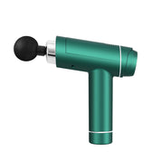 Metallic teal Everfit Massage Gun with black spherical attachment and smart touch LED display