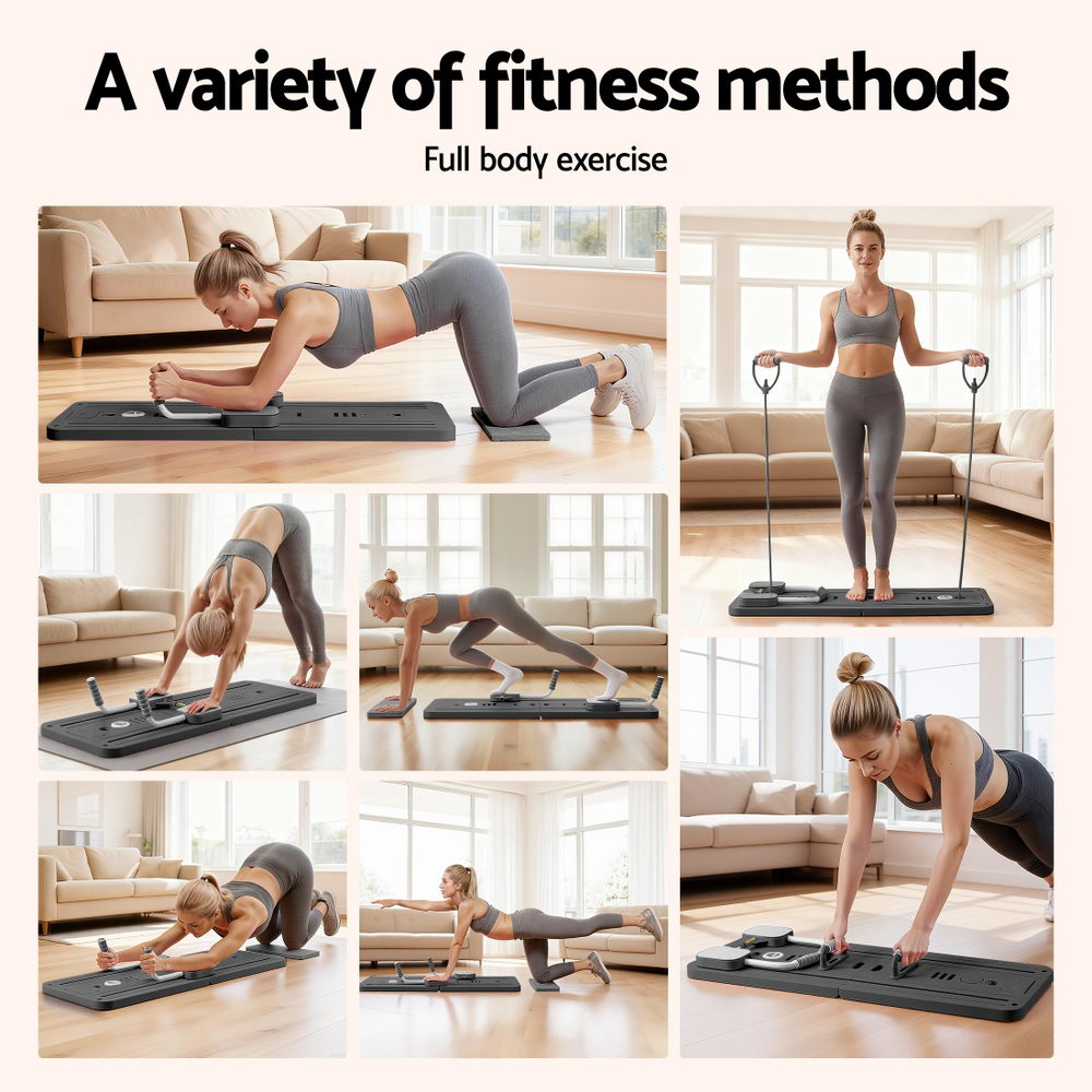 Everfit Pilates Reformer home Exercise Trainer Black