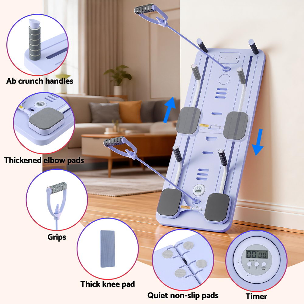 Everfit Pilates Reformer home Exercise Trainer Purple