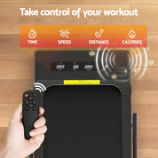 Everfit Treadmill Electric Walking Pad Under Desk Home Gym Fitness 380mm Black