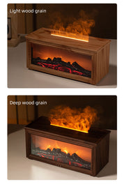 Fireplace Flame Effect Premium Aromatherapy Diffuser & Humidifier with 7-Colour Light, Timer & Remote Control(White)