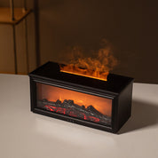 Fireplace Flame Effect Premium Aromatherapy Diffuser & Humidifier with 7-Colour Light, Timer & Remote Control(black)