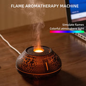Flame Mountain Premium Aromatherapy Diffuser - 7-Color LED Light, 130ml Capacity, Ultrasonic Mist Maker for Home or Office, White