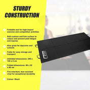 Folding Black Exercise Mat – Gymnastics, Martial Arts, Yoga, Karate & Judo Training
