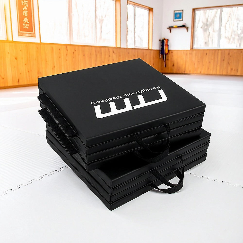 Folding Black Exercise Mat – Gymnastics, Martial Arts, Yoga, Karate & Judo Training