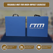 Folding Blue Exercise Mat – Gymnastics, Martial Arts, Yoga, Karate & Judo Training