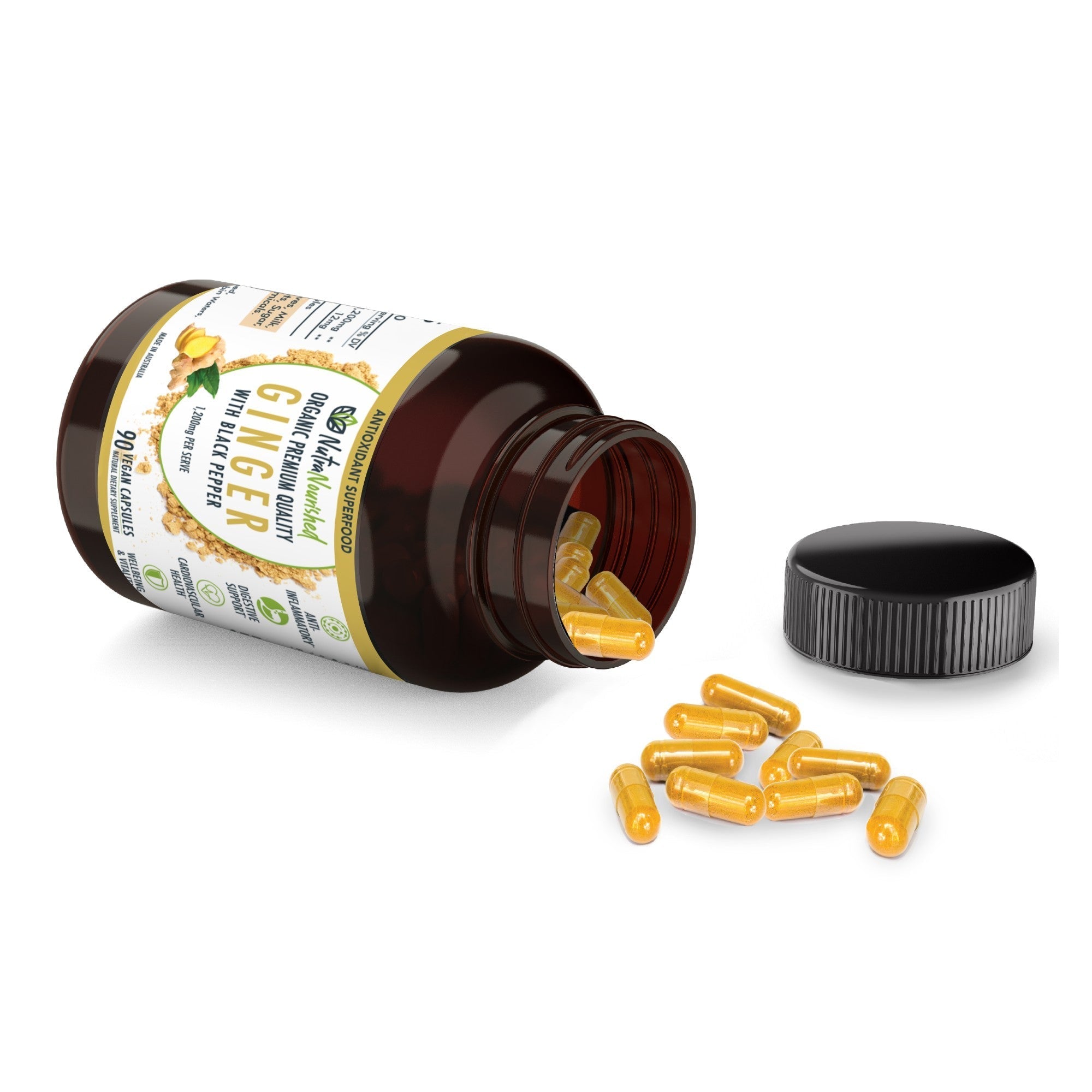 Ginger Capsules Organic Vegan - Health & Beauty > Nutrition & Supplements > Vitamins & Supplements