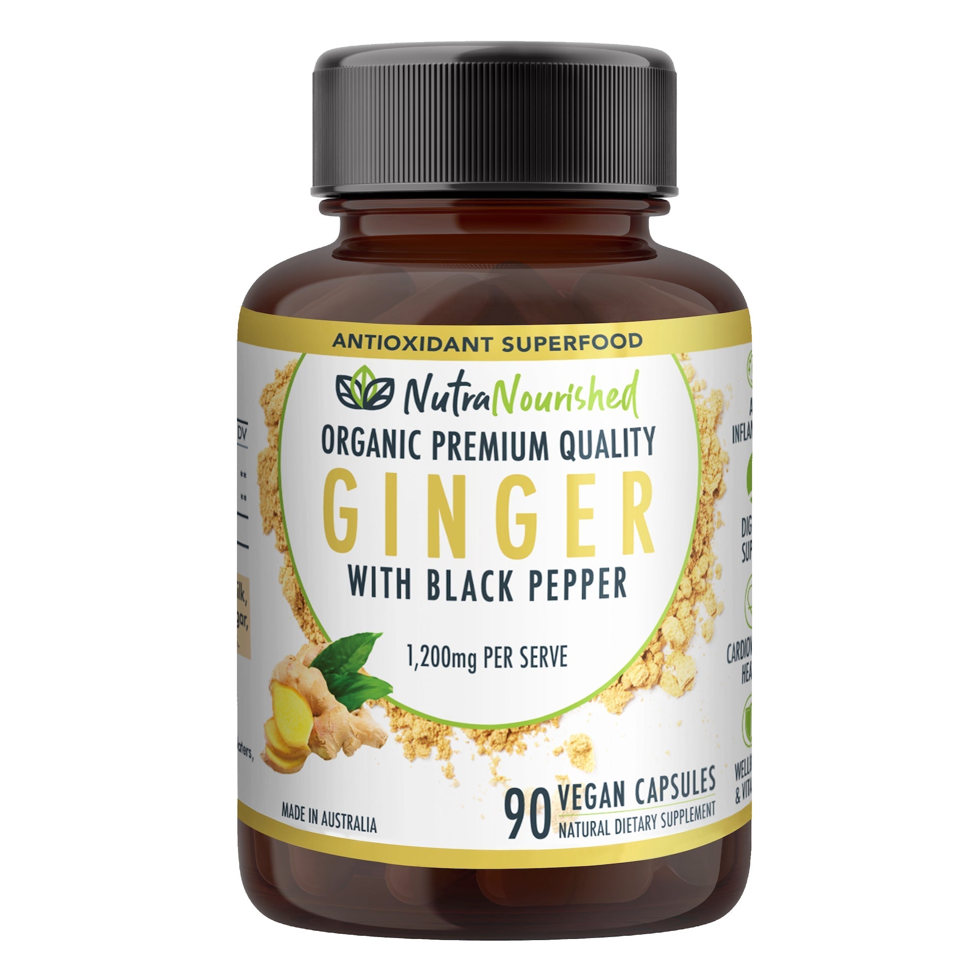 Ginger Capsules Organic Vegan - Health & Beauty > Nutrition & Supplements > Vitamins & Supplements