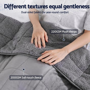 Giselle Bedding Weighted Blanket Fleece Sherpa Heavy Blanket 4.5KG