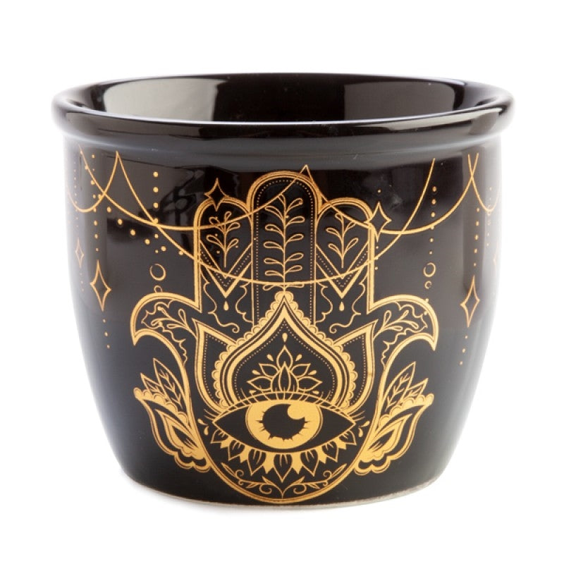 black and gold foil hamsa design smudge bowl