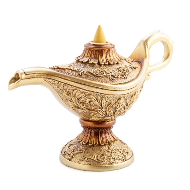 gold genie lam incense cone backflow burner