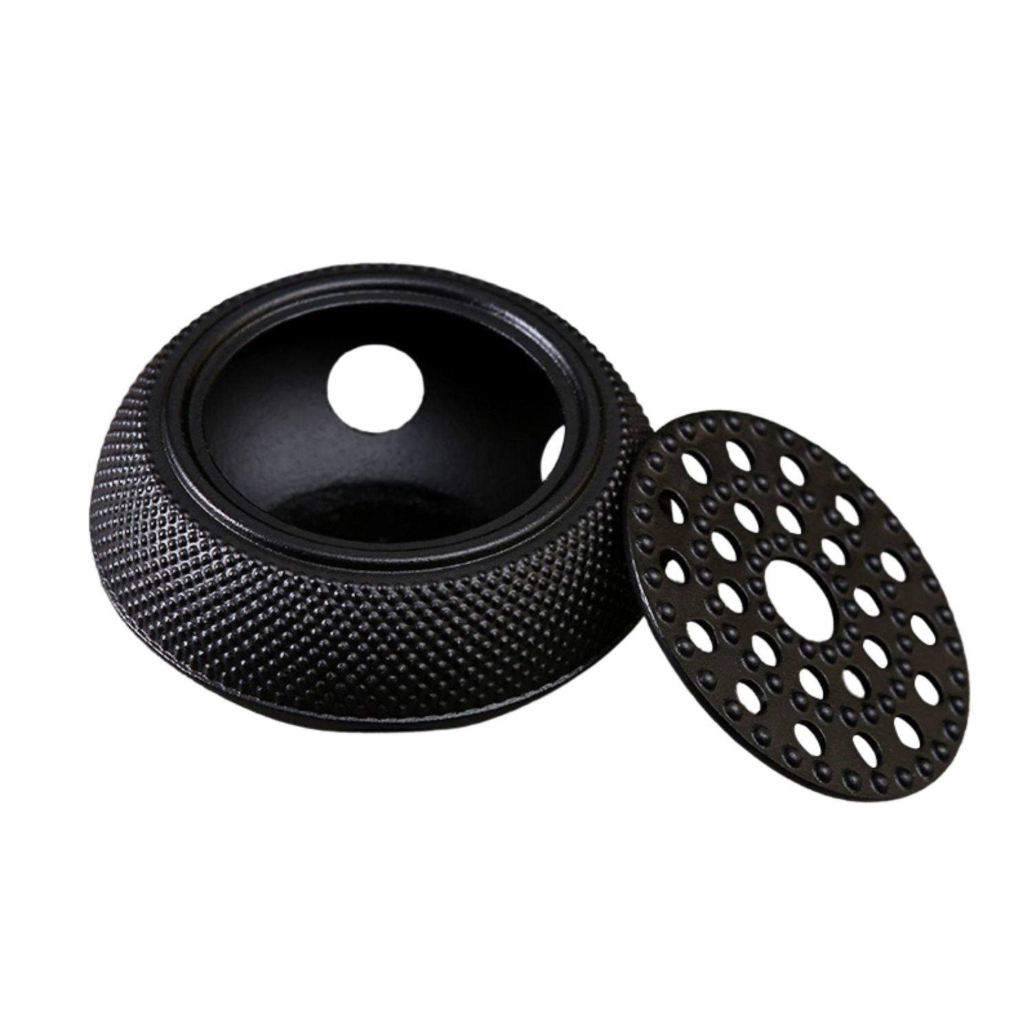 Black cast iron teapot warmer with perforated lid for GOMINIMO 1200ML Iron Teapot