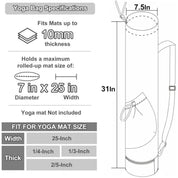 Green Durable Premium Yoga Mat Carry Bag - Multi-Functional Fitness Backpack with Wet Pocket(Mugs are filming props, not included)