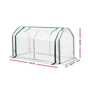 Green Fingers Mini Premium Greenhouse PE Cover Green House Roll-Up Zippered Door 1.2x0.5x0.6M