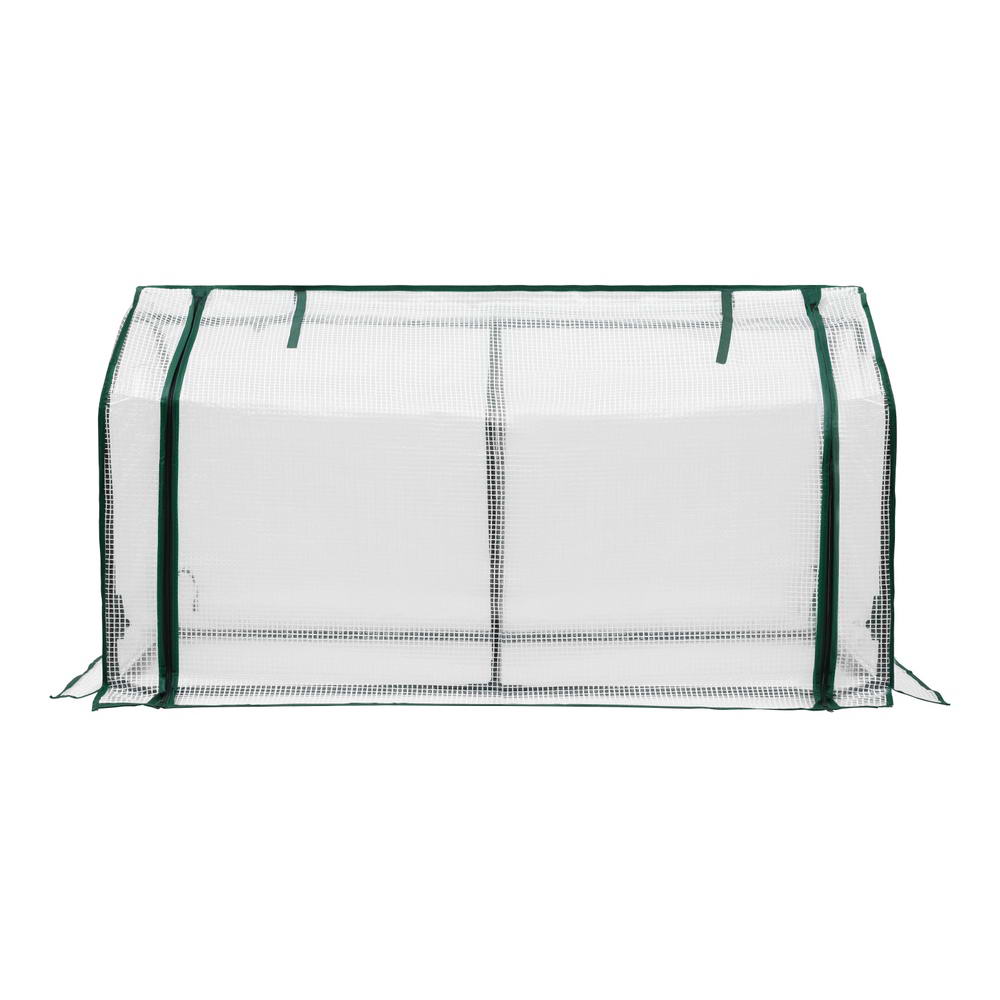 Green Fingers Mini Premium Greenhouse PE Cover Green House Roll-Up Zippered Door 1.2x0.5x0.6M