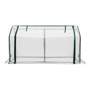 Green Fingers Mini Premium Greenhouse PE Cover Green House Roll-Up Zippered Door 1.2x0.5x0.6M