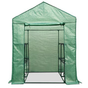 Green Fingers Premium Greenhouse 1.4x1.55x2M Walk in Green House Tunnel Plant Garden Shed 8 Shelves