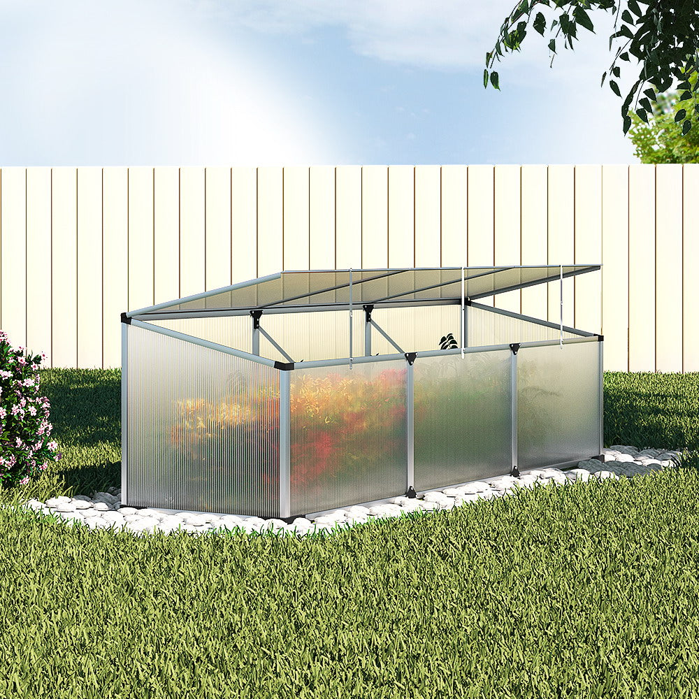 Green Fingers Premium Greenhouse 180x50x50CM Cold Frame Plant Grow Aluminium Polycarbonate Green House