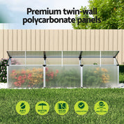 Green Fingers Premium Greenhouse 180x50x50CM Cold Frame Plant Grow Aluminium Polycarbonate Green House