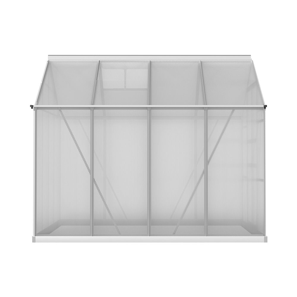 Green Fingers Premium Greenhouse 2.42x2.5x2.26M Aluminium Double Doors Green House Garden Shed