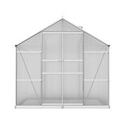 Green Fingers Premium Greenhouse 2.42x2.5x2.26M Aluminium Double Doors Green House Garden Shed