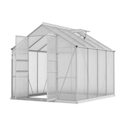 Green Fingers Premium Greenhouse 2.42x2.5x2.26M Aluminium Double Doors Green House Garden Shed
