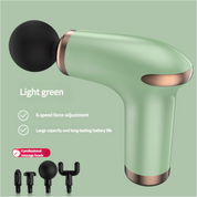 Green Massage Gun - 6-Speed Deep Tissue Therapeutic Massager with 4 Professional Massage Heads